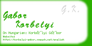 gabor korbelyi business card